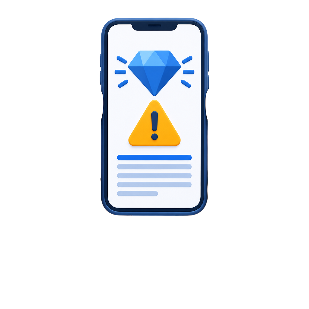 Celular com alerta de segurança